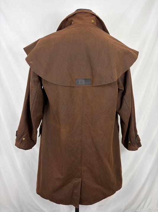 RARO Barbour Backhouse marrone C38/97 cm Riding Brown Wax 3/4 coat size Medium