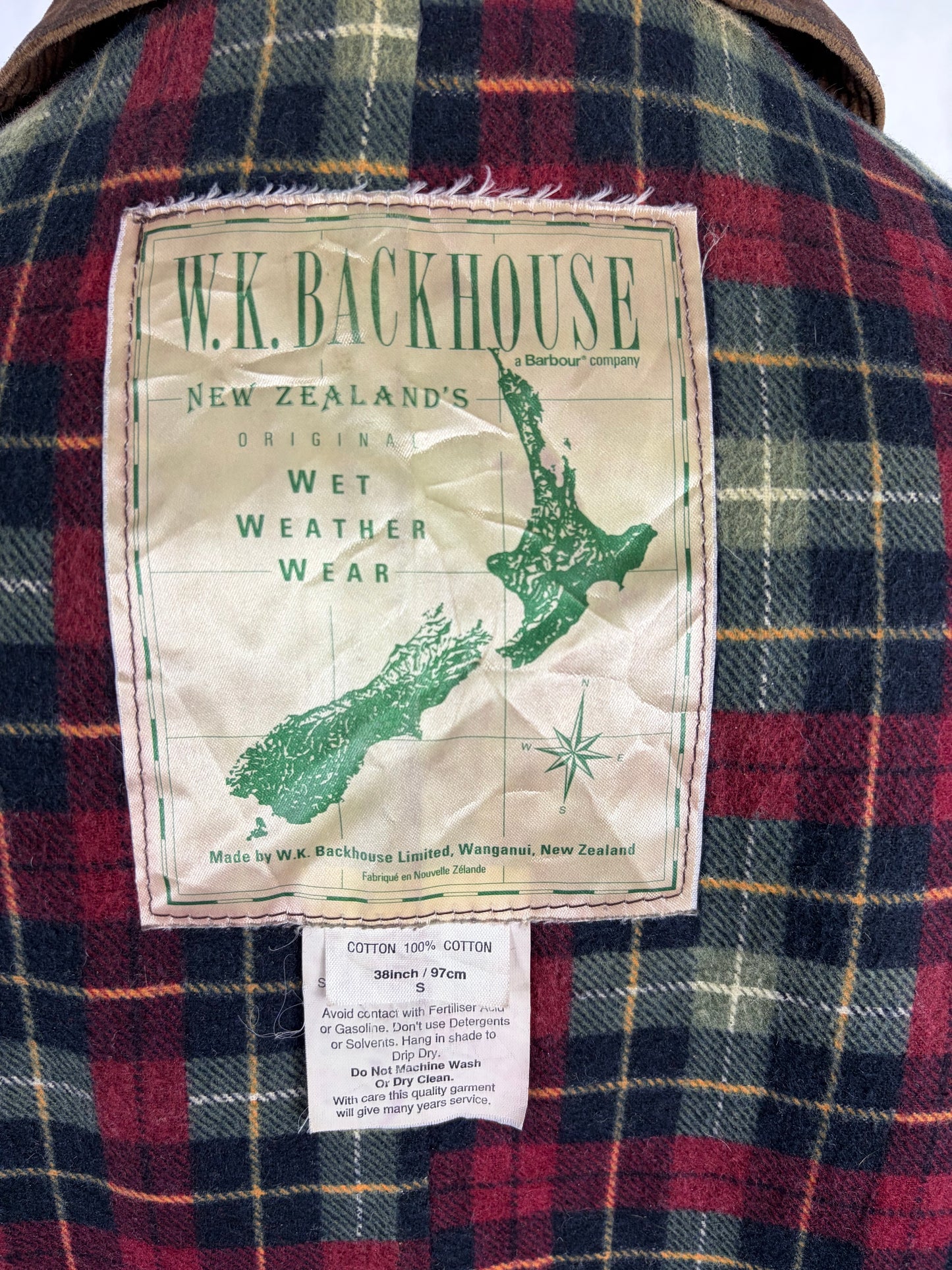 RARO Barbour Backhouse Marrone C38/97 cm Riding short Brown Wax Jacket Size Medium