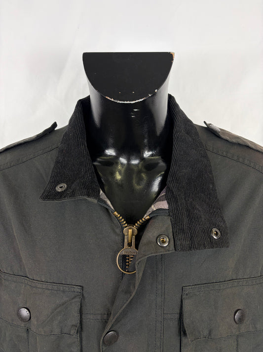 Giacca Barbour nera da Uomo Trooper cerata Large Man Black Waxed jacket size L