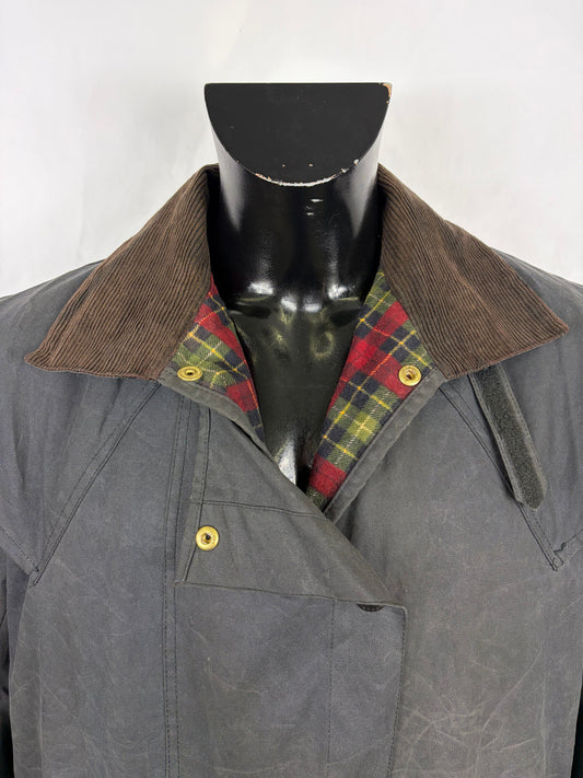 RARO Barbour Backhouse nero C40/102 cm Riding Black Wax Jacket Size Medium