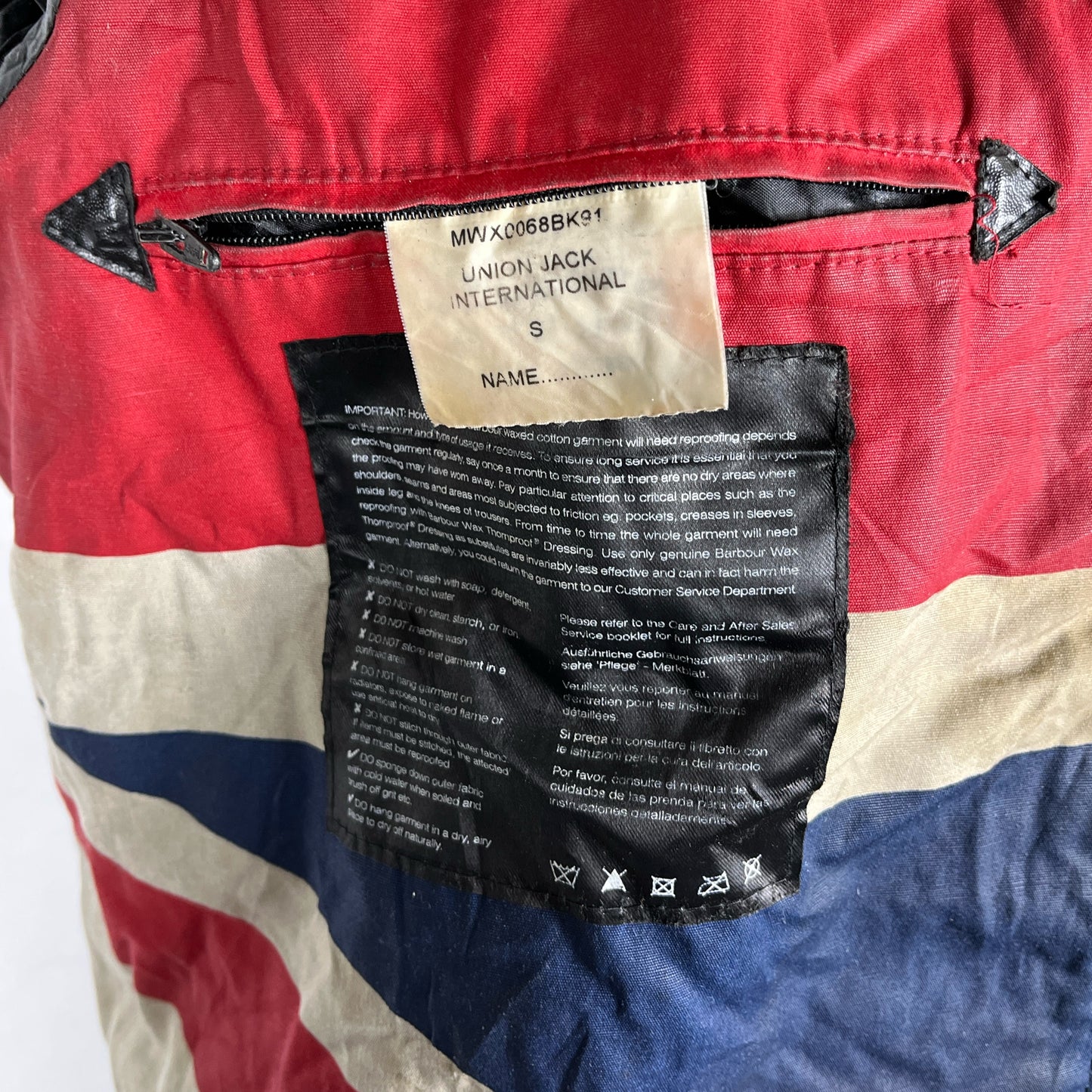 Giacca Barbour International Union Jack Small- Black International Union Jacket Jacket S