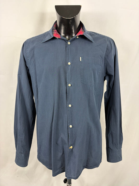 Camicia Barbour da uomo blu in cotone taglia Medium