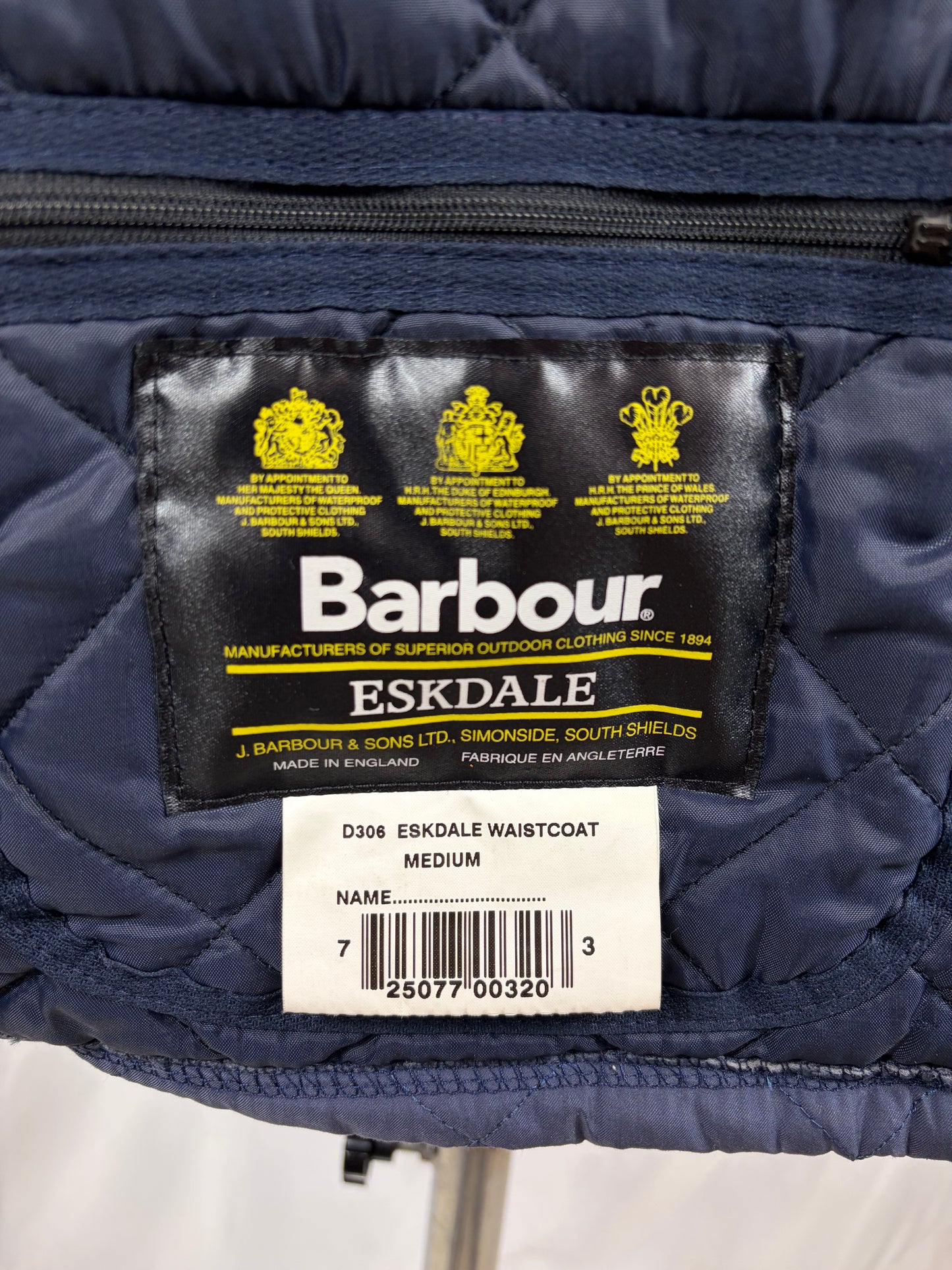 Gilet vintage Barbour blu Eskdale M - Man Quilted Navy Eskdale vest Size Medium