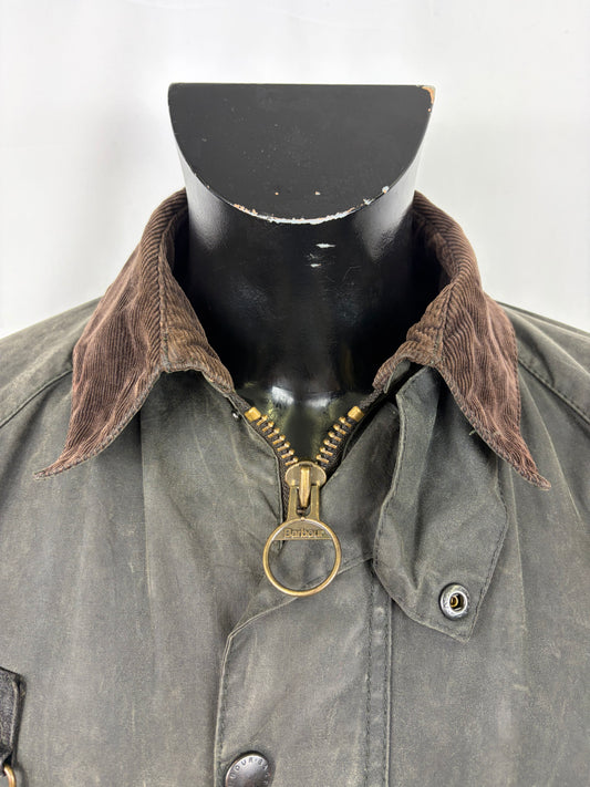 Giacca Barbour verde corto Standen Taglia L - Man Green Short Waxed Jacket size Large