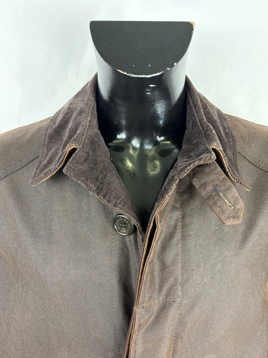 Cappotto Barbour uomo Merton mac marrone Medium - Man Merton Mac brown wax trench coat size Medium