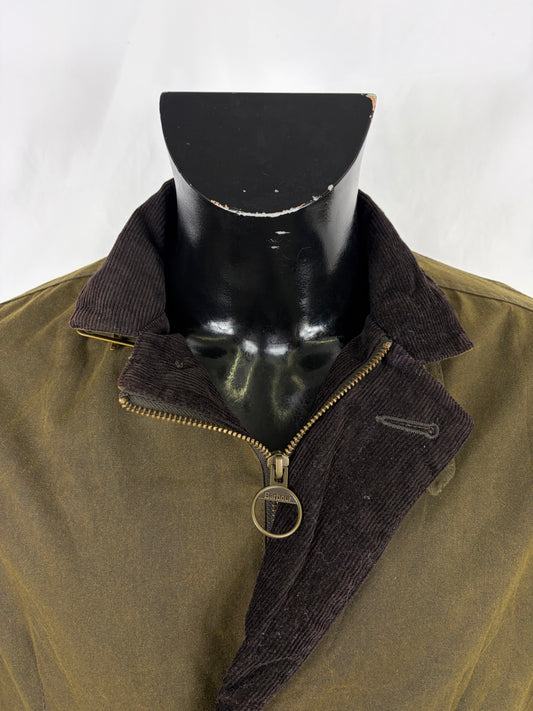 Giacca Barbour Uomo verde cerato Lutz Medium- Olive waxed cotton Jacket Size Medium