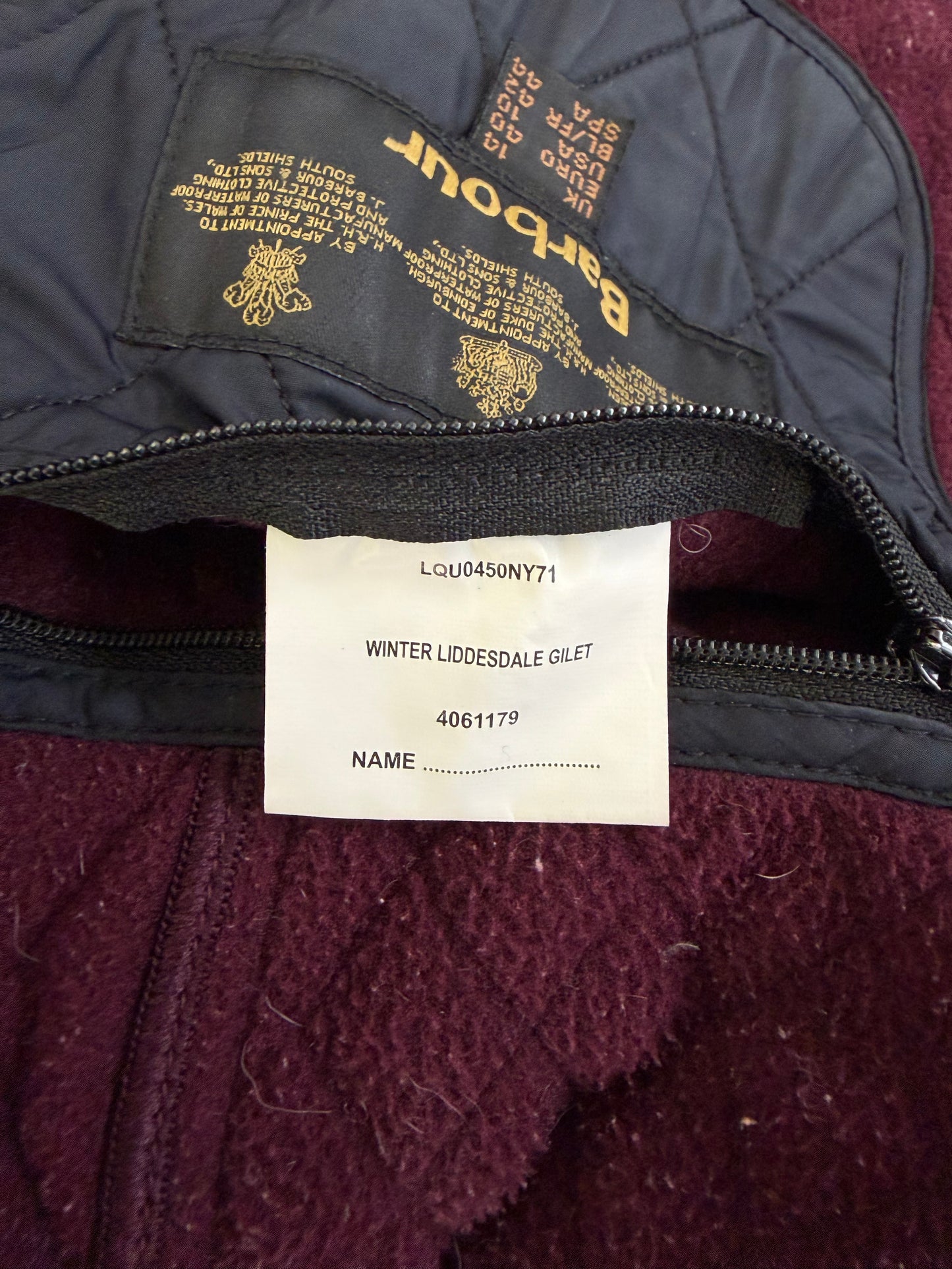 Gilet Barbour blu da donna UK14 Medium- Barbour Winter Liddesdale for Lady uk14 - Shop In London