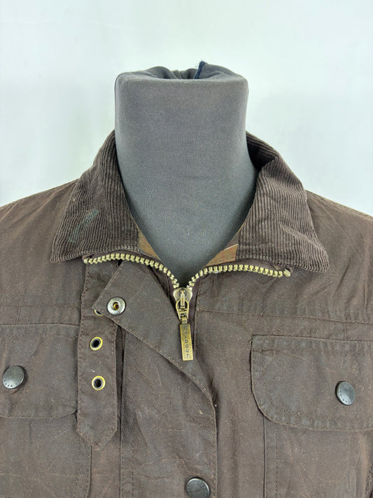 Barbour Giacca donna marrone leggero UK14 Tg. 44- Lady Light Brown Utility mac Jacket Size uk14