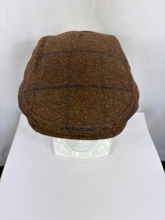 Coppola nuova inglese in lana marrone fantasia tweed Wool Brown Tweed Flat Cap