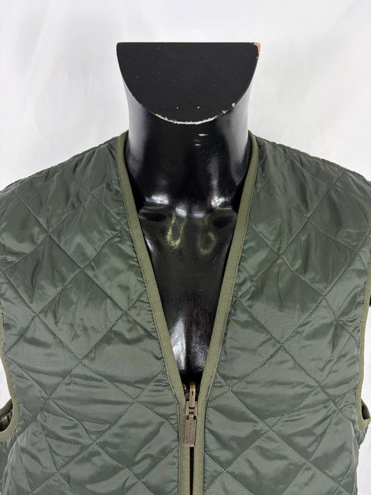 Gilet Barbour Trapuntato Verde 42 Green Quilted Waistcoat Zip in Liner size 42