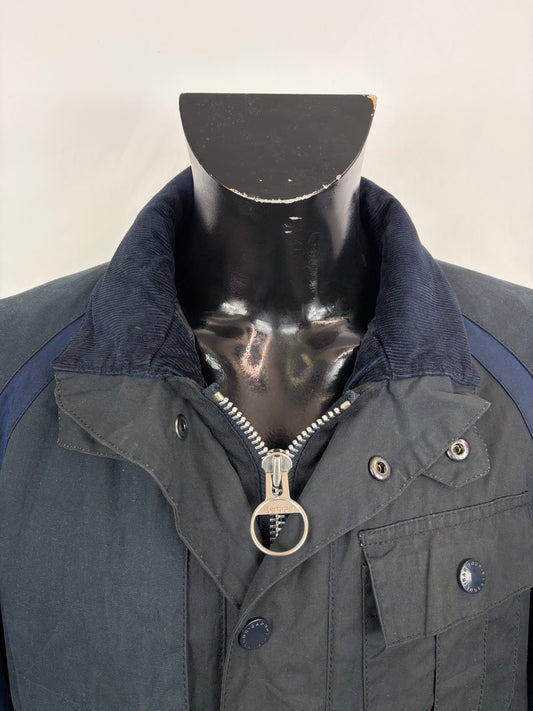 RARA Barbour White Mountaineering Cragmoto blu M - Man Navy Waxed Coat size Medium - Shop In London