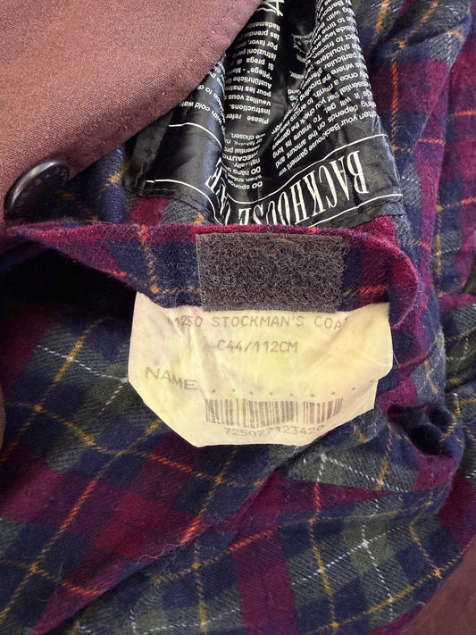 RARO Barbour Stockman lungo marrone C44/112 cm XLarge Man Brown Long Riding Coat XLarge - Shop In London