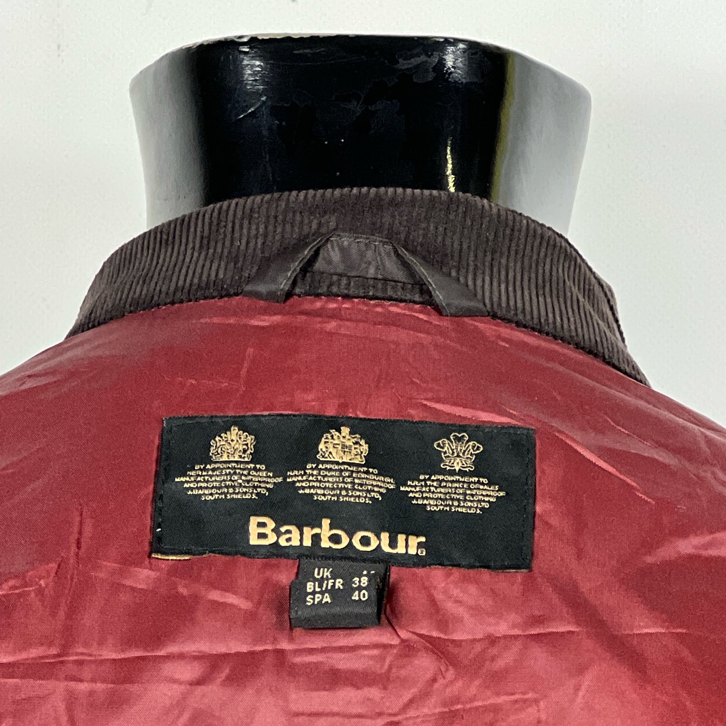 Giacca Barbour donna Marrone UK10 Small Brown Lady Short Belted Jacket Size UK10