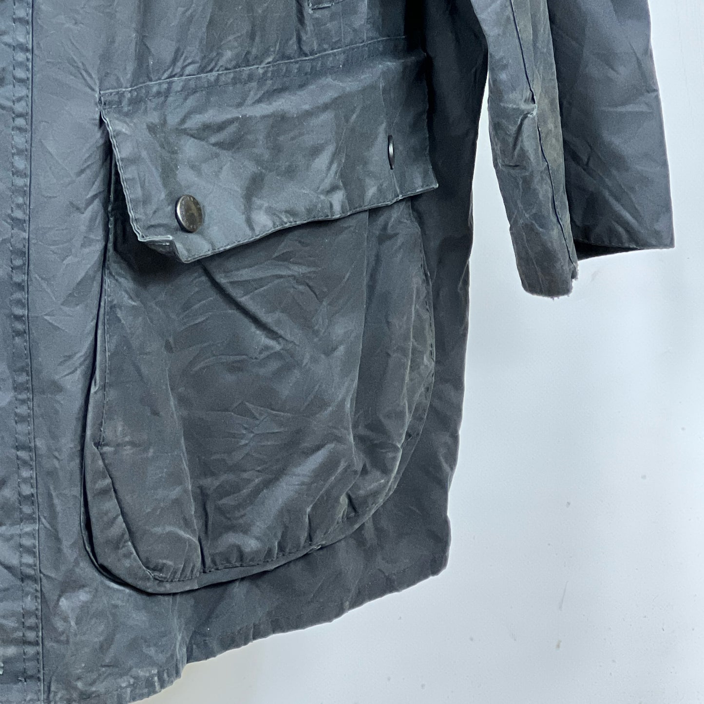 Barbour Border Blu cotone Cerato C46/117 cm Navy Border Coat Size XLarge