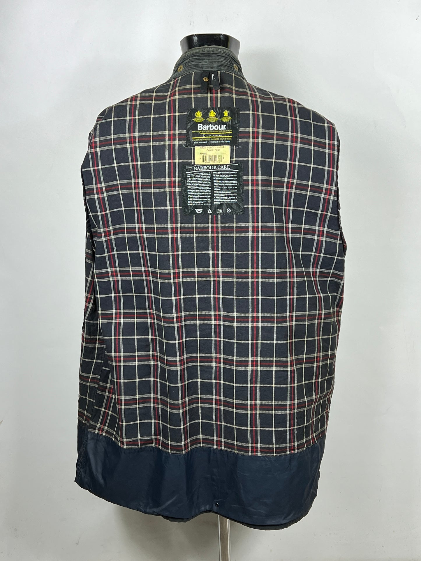 Barbour Border Blu cotone Cerato C46/117 cm Navy Border Coat Size XLarge