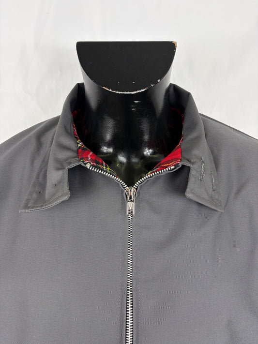 Giacca Harrington grigio scuro da uomo in cotone Made in England - Man Charcoal Harrington Jacket - Shop In London