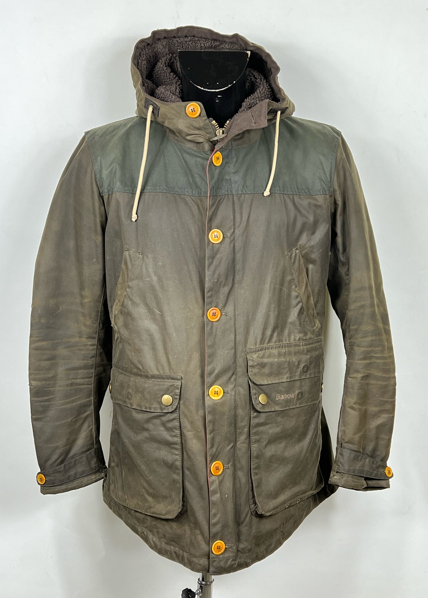 RARO Game Parka Barbour verde con cappuccio Medium- Green Game Parka Size M