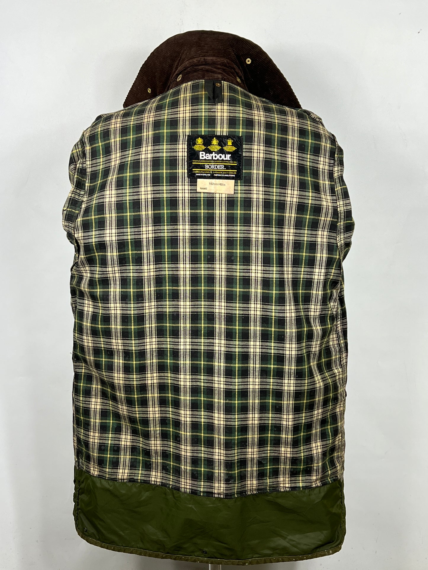 Barbour unisex Border Verde cotone Cerato C40/102cm Green Border Coat Size M