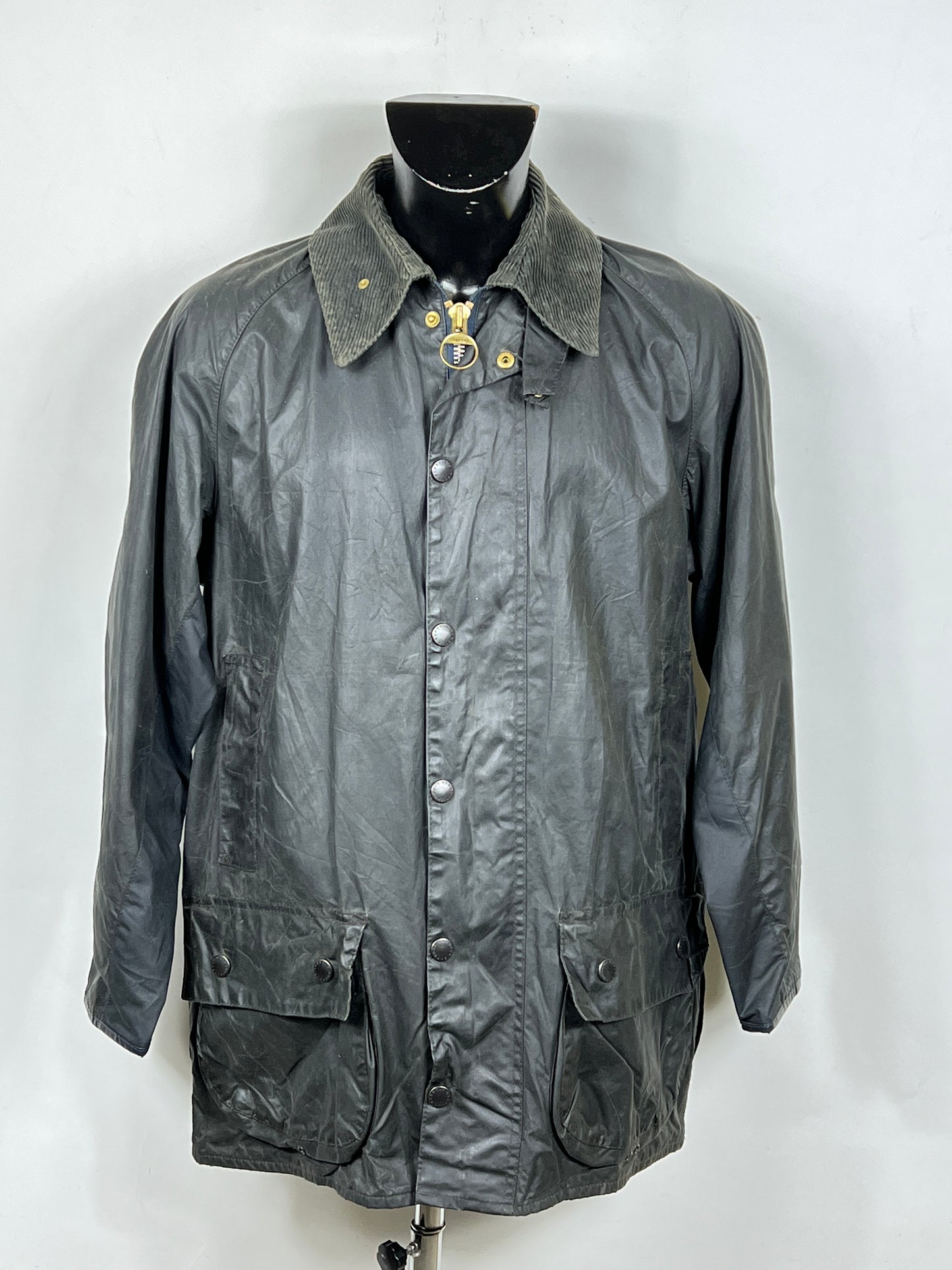 Barbour Giacca Beaufort blu C40/102 cm -Navy waxed Beaufort Jacket Size Medium