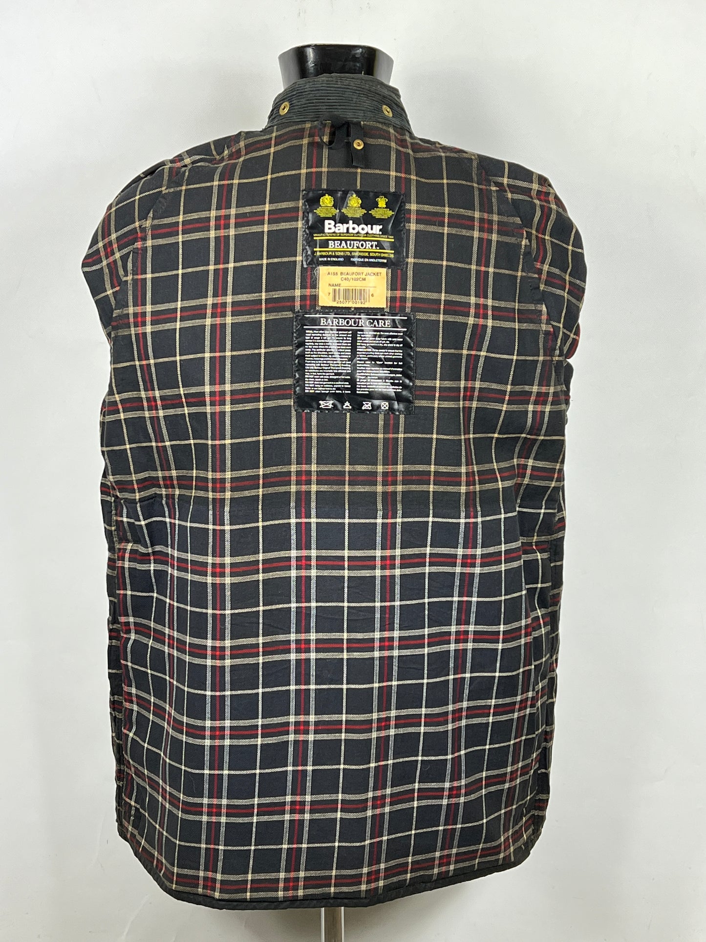 Barbour Giacca Beaufort blu C40/102 cm -Navy waxed Beaufort Jacket Size Medium