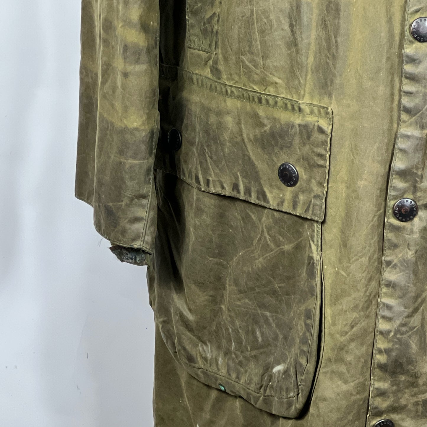 Barbour Border verde cotone Cerato C42/107 cm Green Border Coat Size Large tg. 52 ita