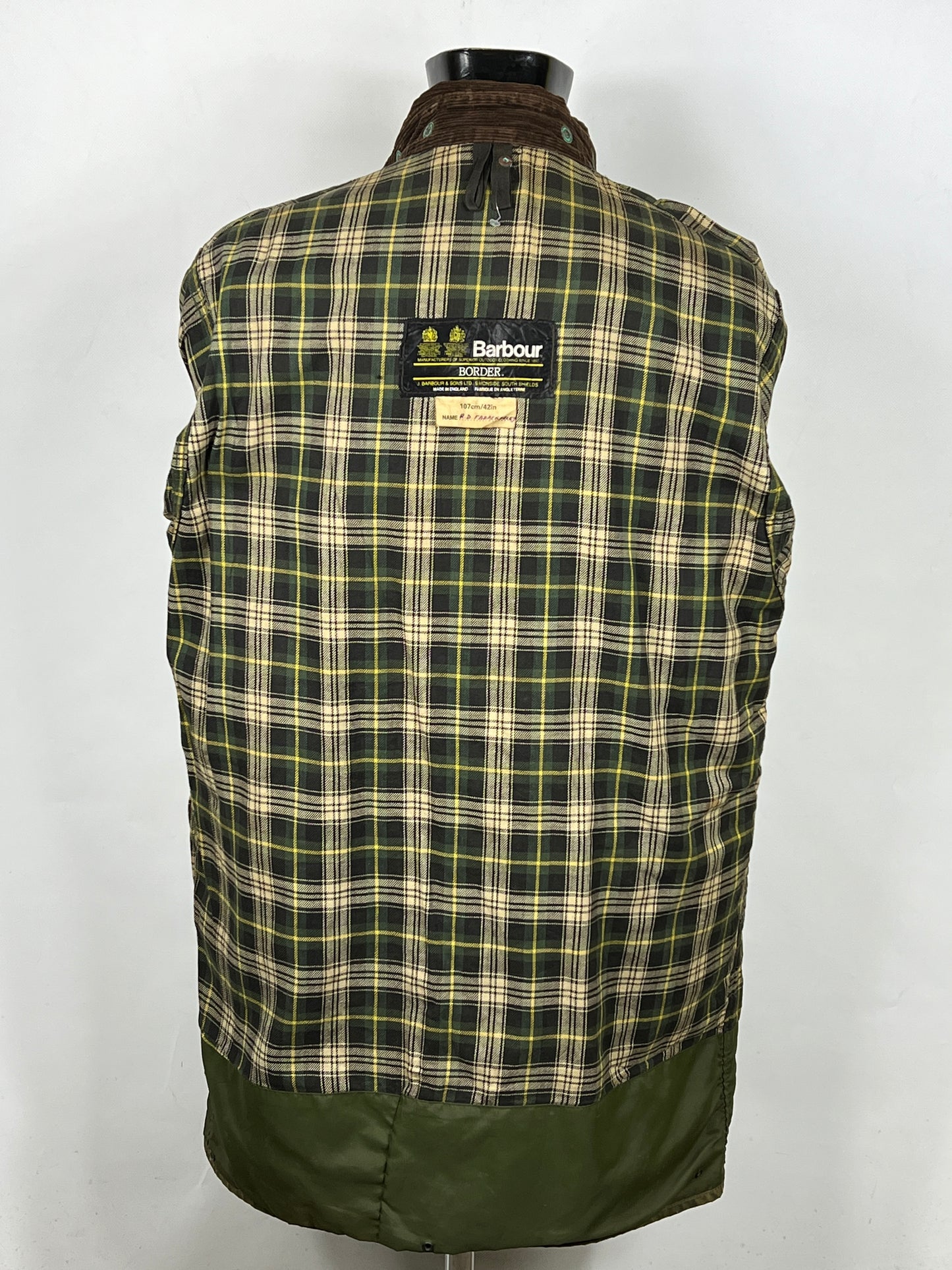Barbour Border verde cotone Cerato C42/107 cm Green Border Coat Size Large tg. 52 ita