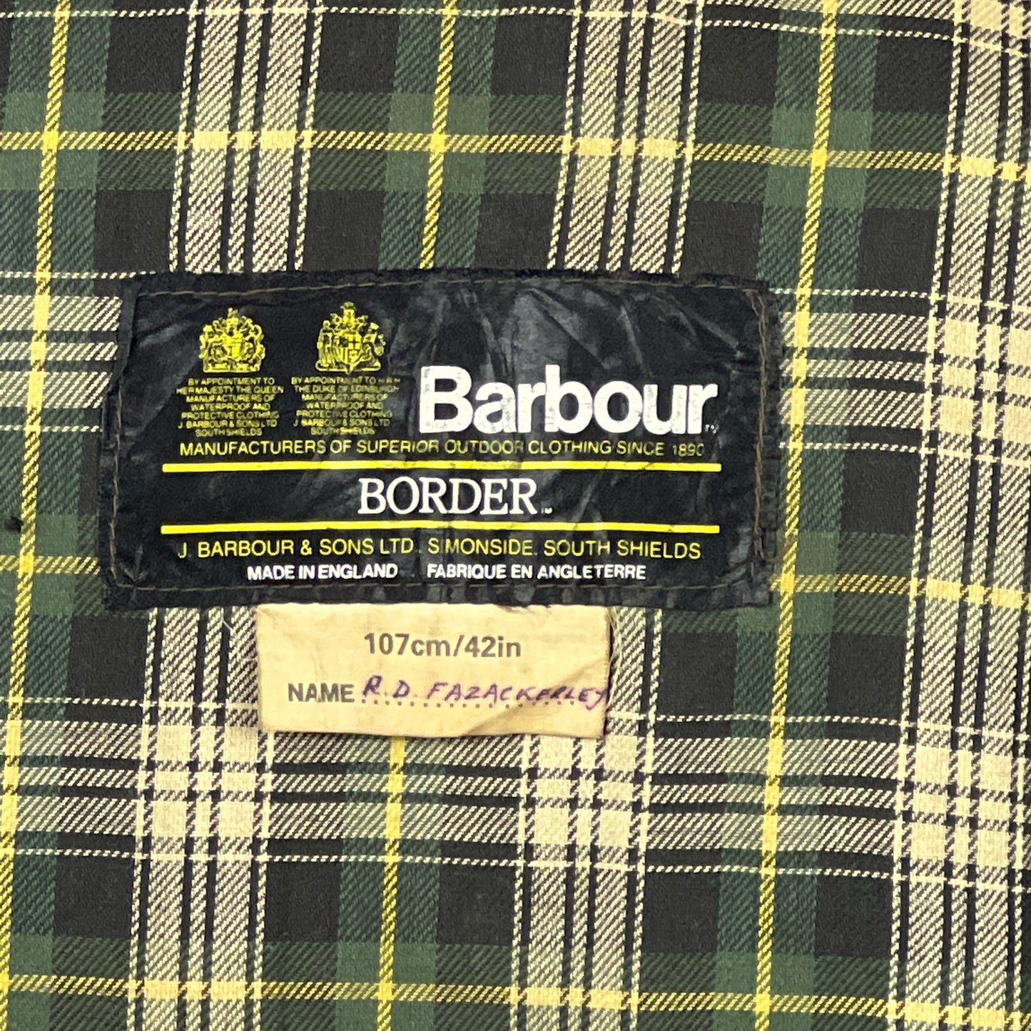 Barbour Border verde cotone Cerato C42/107 cm Green Border Coat Size Large tg. 52 ita