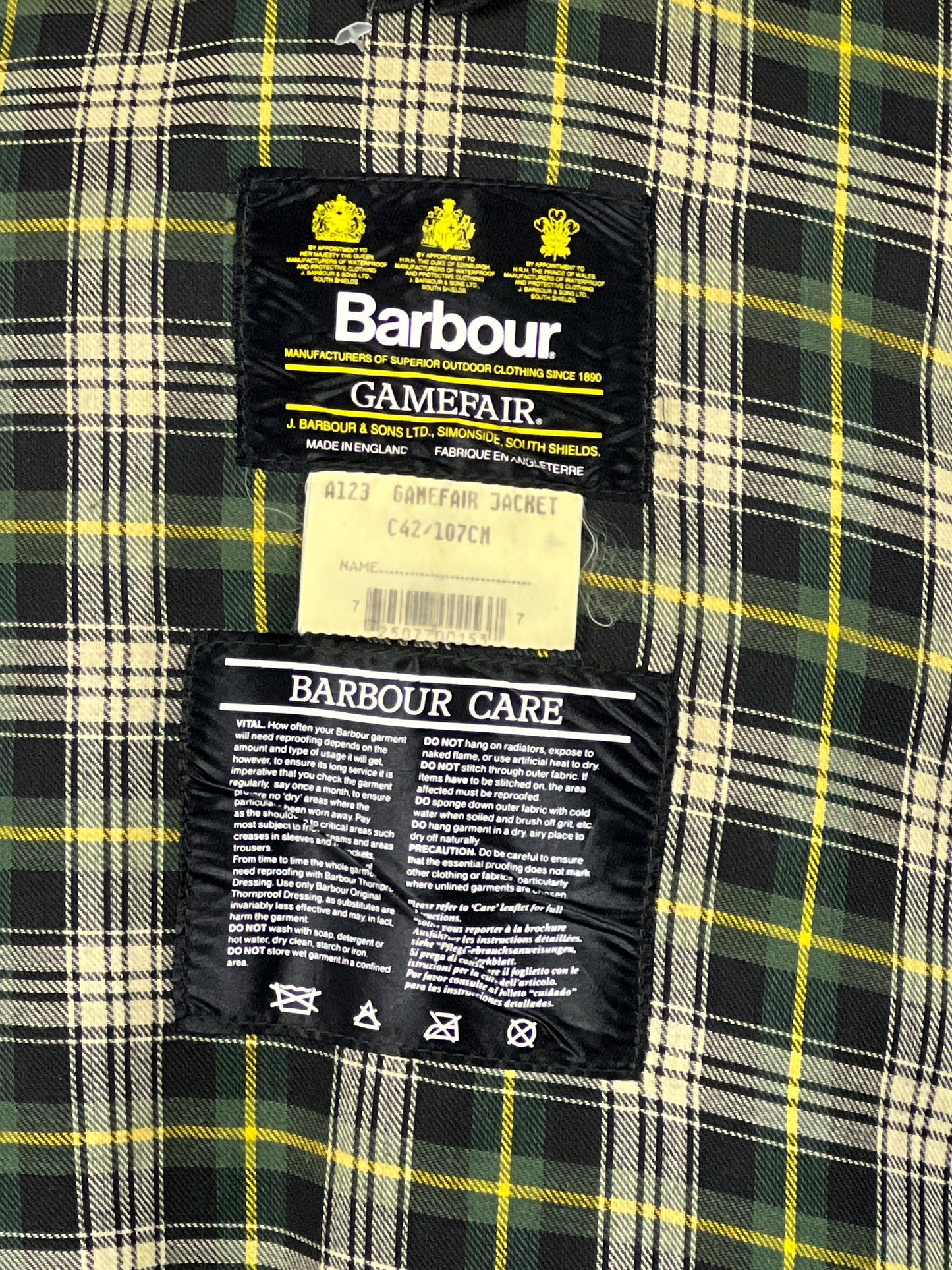 Barbour Gamefair Verde C42/107 cm Green Wax Vintage Gamefair Jacket c42 Large
