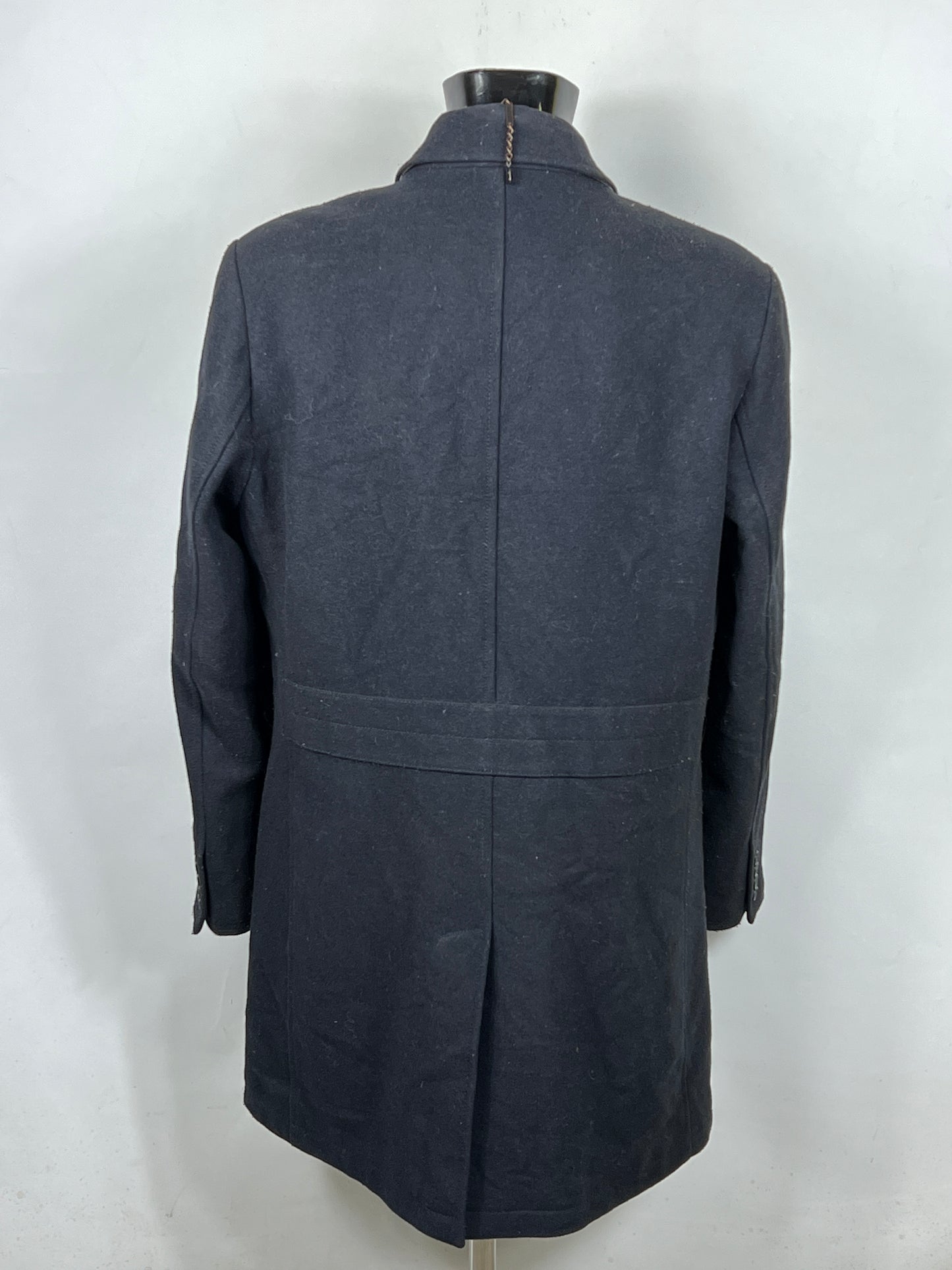 Cappotto Barbour blu da uomo in lana 42 Man Navy wool Coat size Large