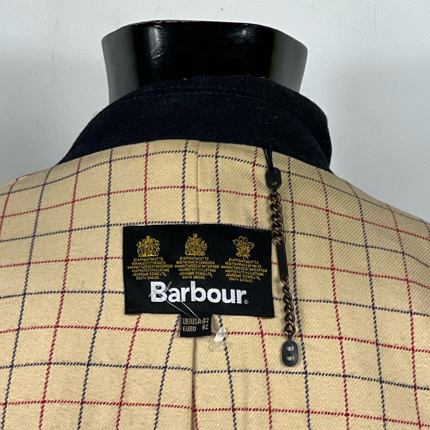 Cappotto Barbour blu da uomo in lana 42 Man Navy wool Coat size Large