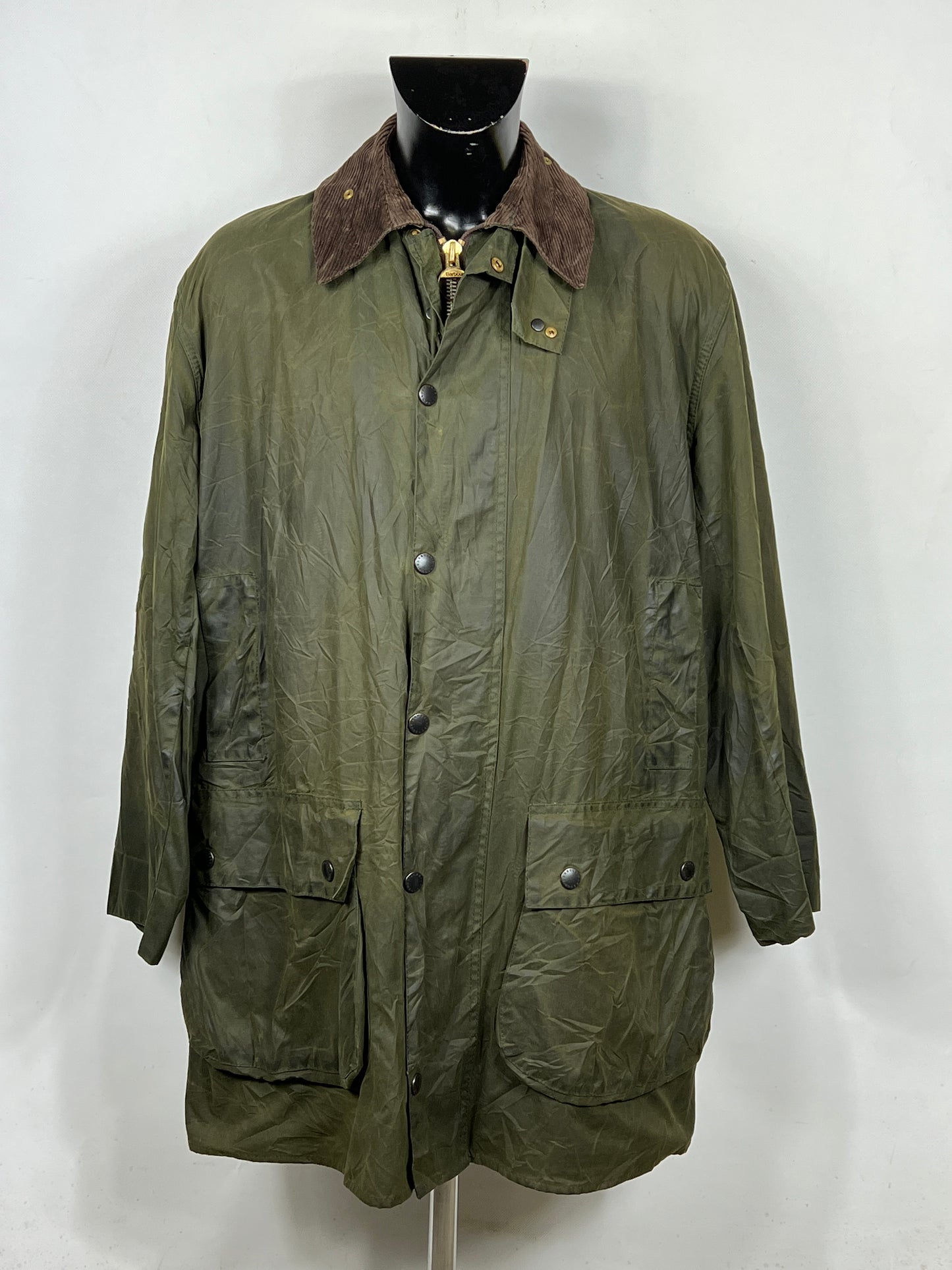 Giacca Barbour Border verde Vintage Cerata C42/107 cm - Green wax jacket Large