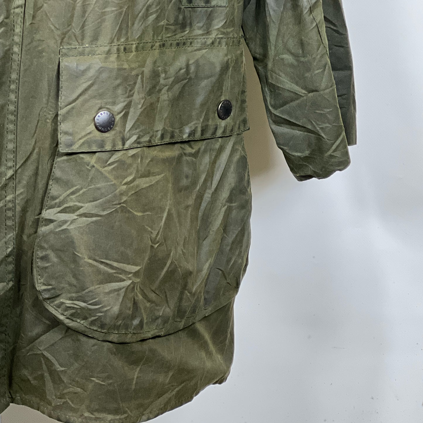 Giacca Barbour Border verde Vintage Cerata C42/107 cm - Green wax jacket Large