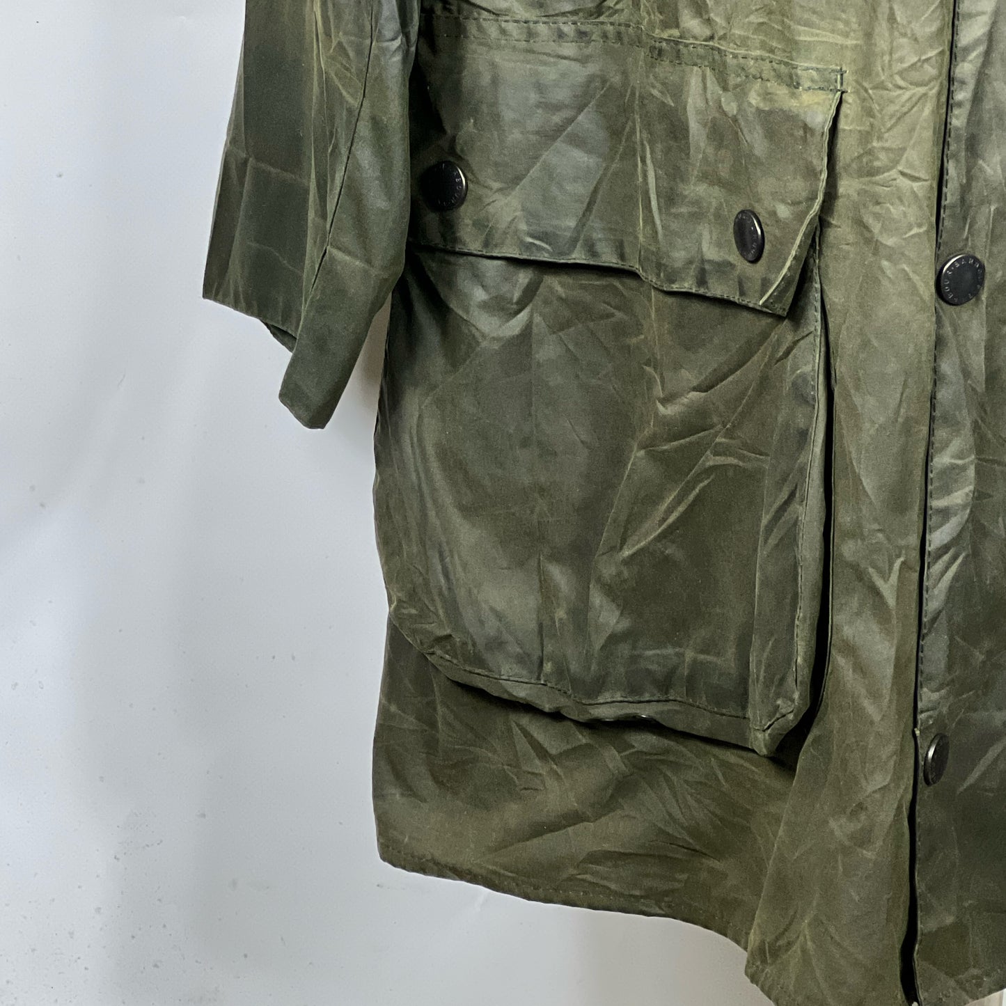 Giacca Barbour Border verde Vintage Cerata C42/107 cm - Green wax jacket Large