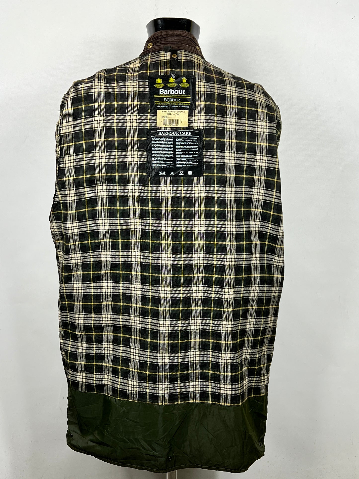 Giacca Barbour Border verde Vintage Cerata C42/107 cm - Green wax jacket Large