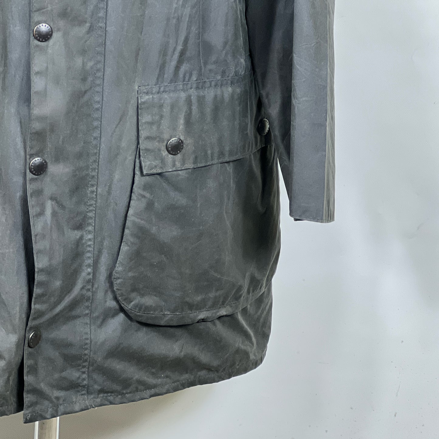 Barbour Border blu cotone Cerato C42/107 cm Navy Border Coat Size Large tg. 52 ita