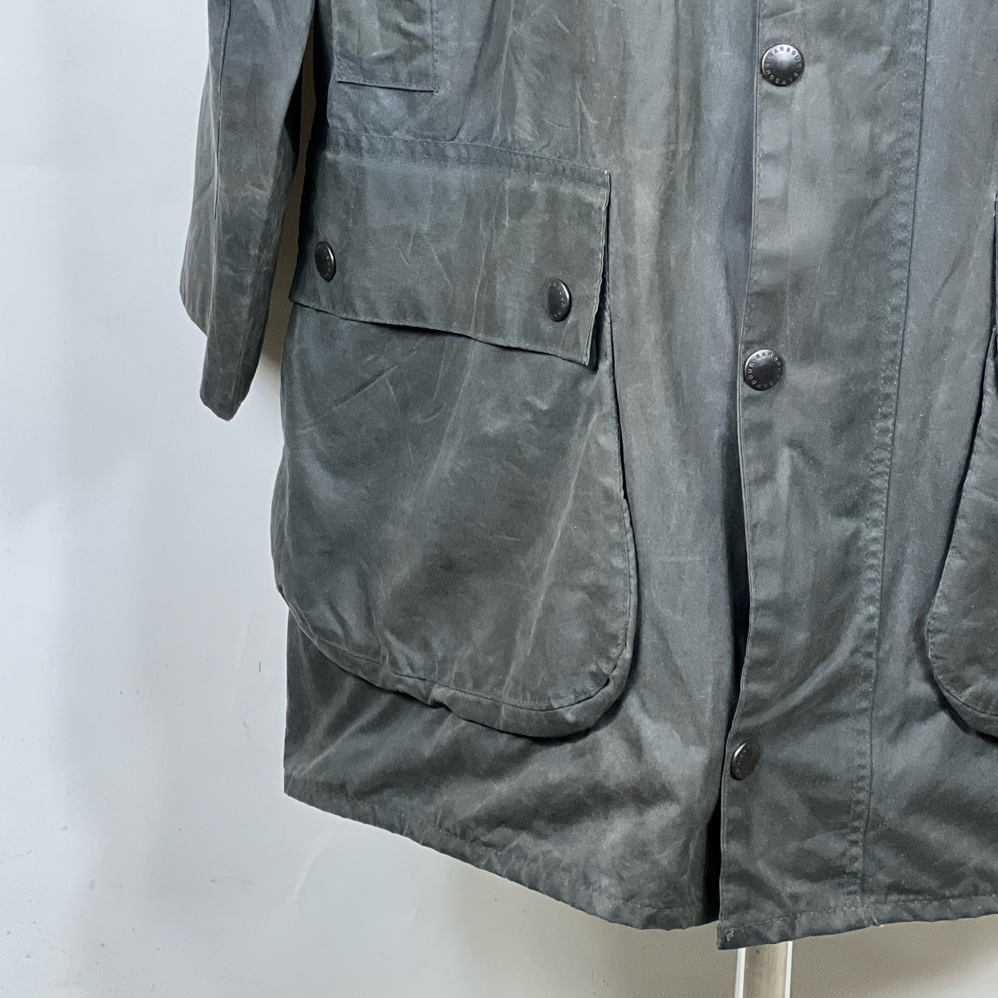 Barbour Border blu cotone Cerato C42/107 cm Navy Border Coat Size Large tg. 52 ita