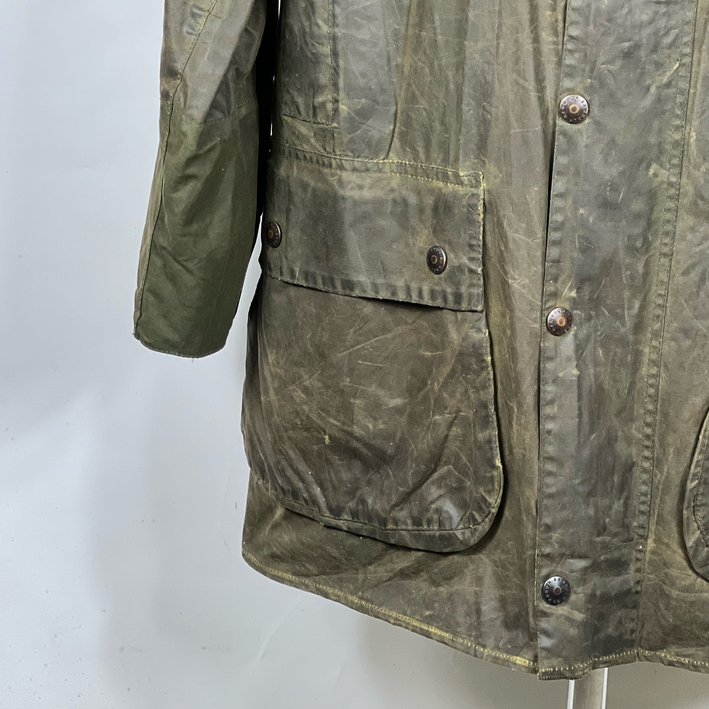 Barbour Border verde cotone Cerato C42/107 cm Green Border Coat Size Large tg. 52 ita