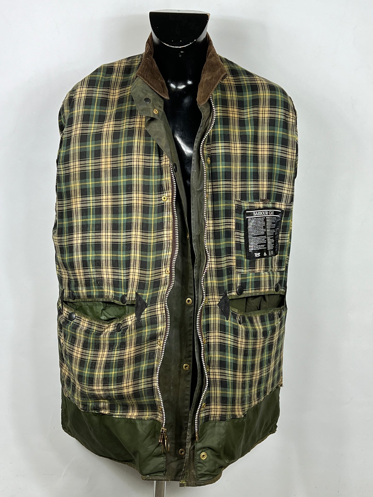 Barbour Border verde cotone Cerato C42/107 cm Green Border Coat Size Large tg. 52 ita