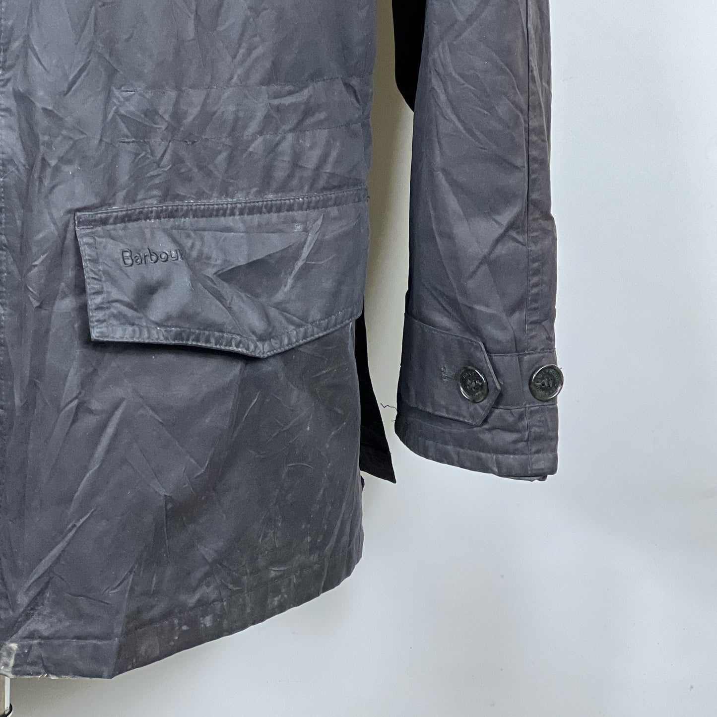 Giacca Barbour Cornish cappuccio blu cappuccio Large Navy Cornish Jacket Size Large