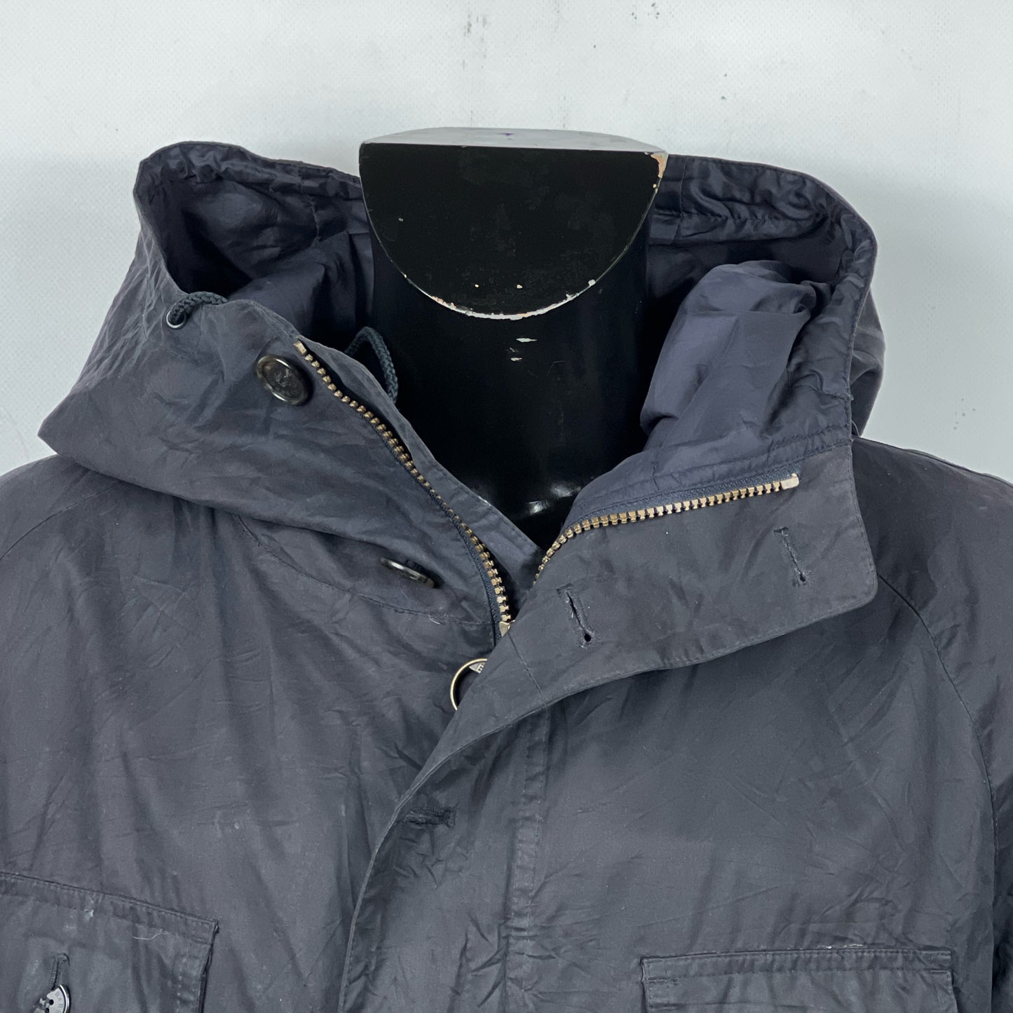 Giacca Barbour Cornish cappuccio blu cappuccio Large Navy Cornish Jacket Size Large