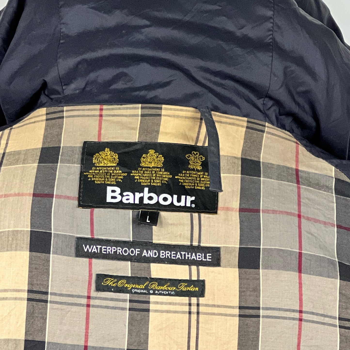 Giacca Barbour Cornish cappuccio blu cappuccio Large Navy Cornish Jacket Size Large