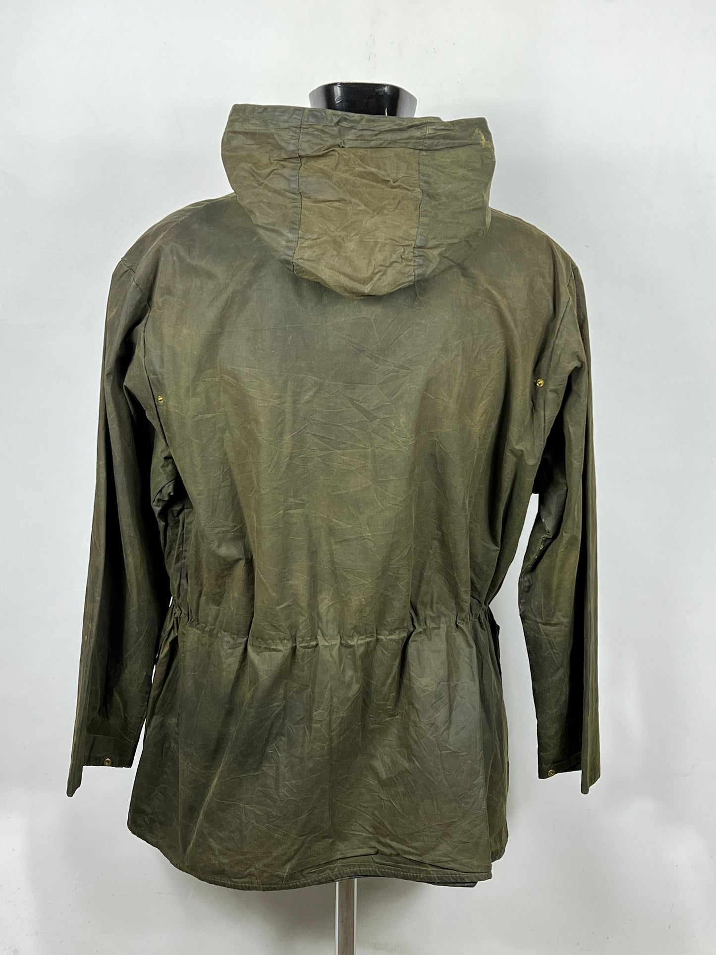 Barbour vintage Durham con cappuccio C44/112 cm Green Hooded waxed durham L
