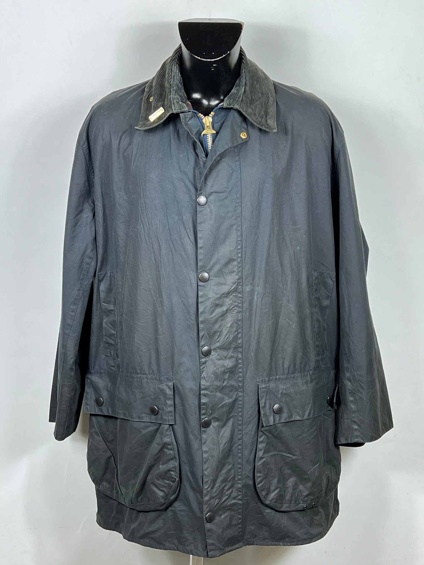 Barbour Uomo Border vintage Blu Cerato C44/112cm Navy Border Coat Large/XL