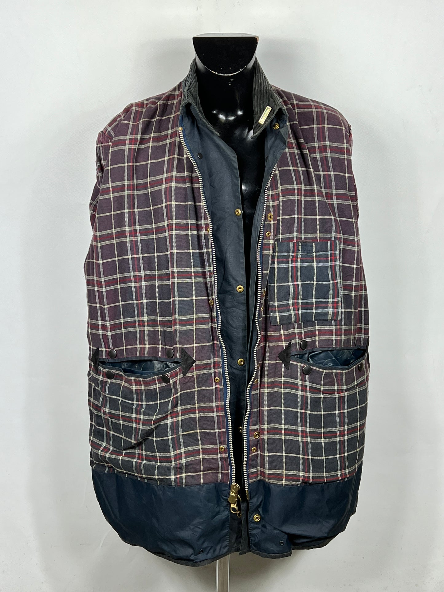 Barbour Uomo Border vintage Blu Cerato C44/112cm Navy Border Coat Large/XL