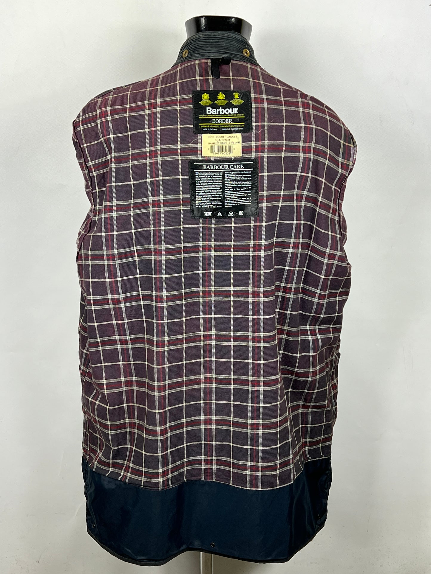 Barbour Uomo Border vintage Blu Cerato C44/112cm Navy Border Coat Large/XL