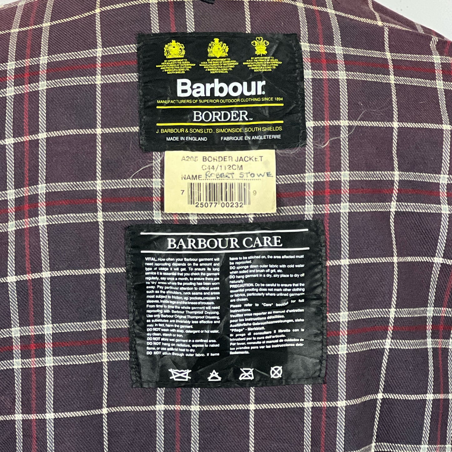 Barbour Uomo Border vintage Blu Cerato C44/112cm Navy Border Coat Large/XL