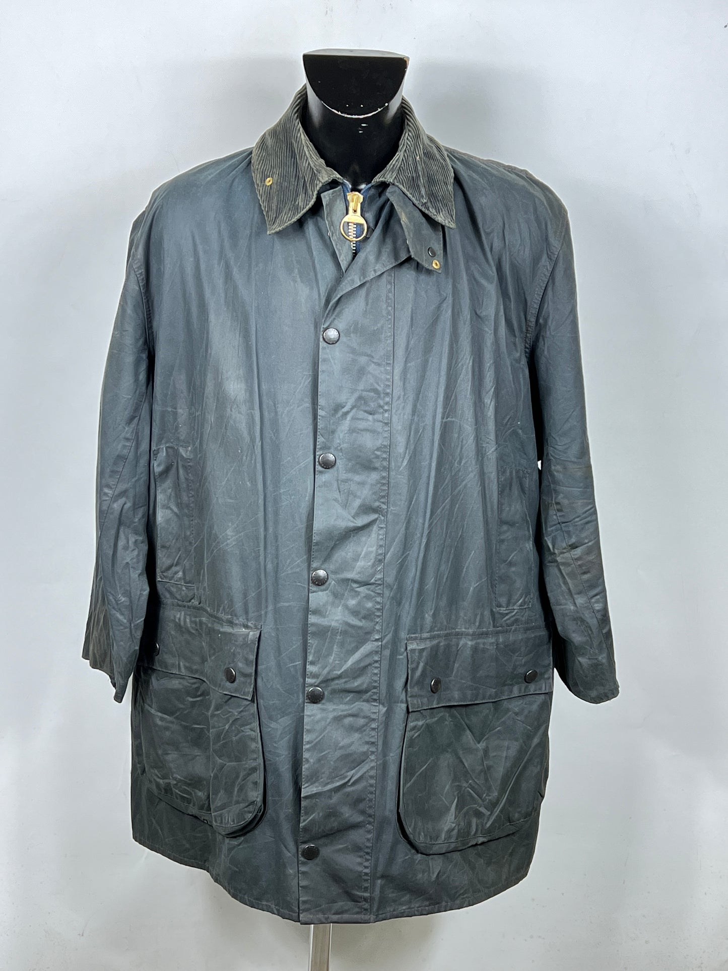 Barbour Uomo Border vintage Blu Cerato C44/112cm Navy Border Coat Large/XL