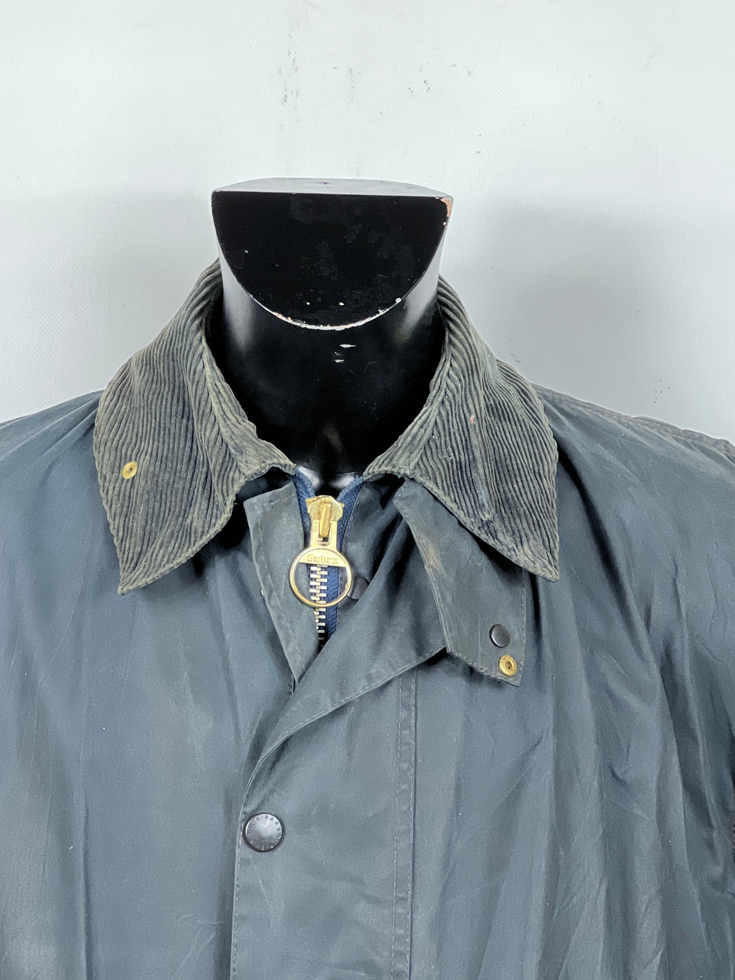 Barbour Uomo Border vintage Blu Cerato C44/112cm Navy Border Coat Large/XL