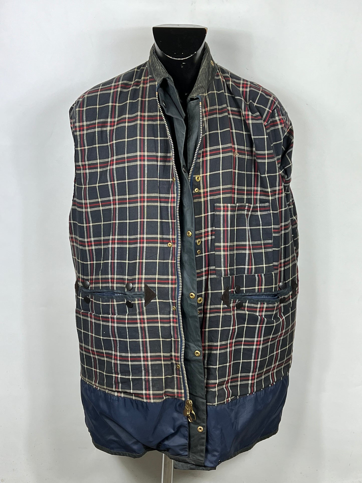 Barbour Uomo Border vintage Blu Cerato C44/112cm Navy Border Coat Large/XL