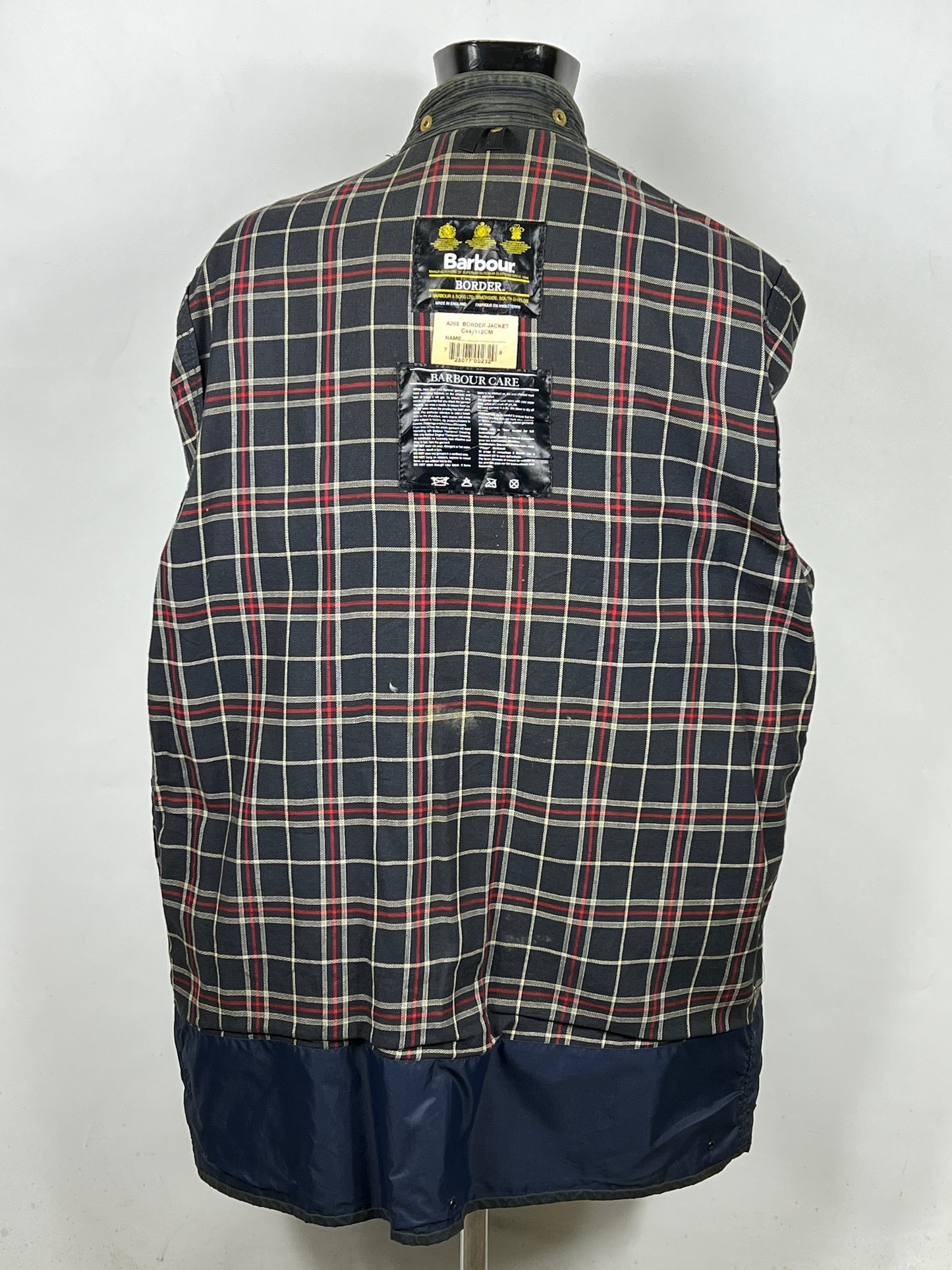 Barbour Uomo Border vintage Blu Cerato C44/112cm Navy Border Coat Large/XL